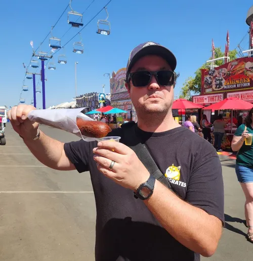Me, with one might fine corndog.