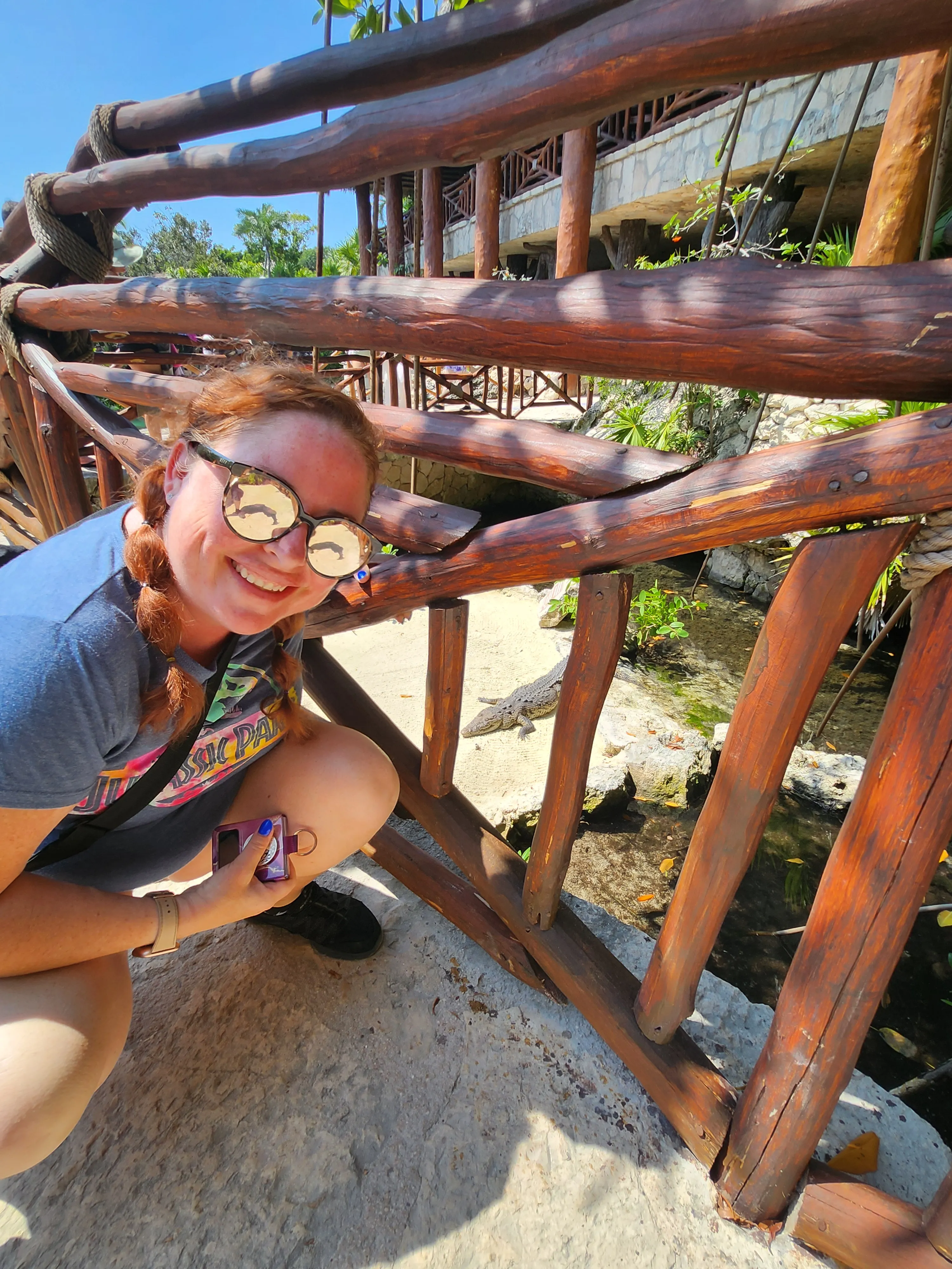 Anna & Alligator - Xcaret Park