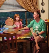 Clari & Anna with the RumHam Cake