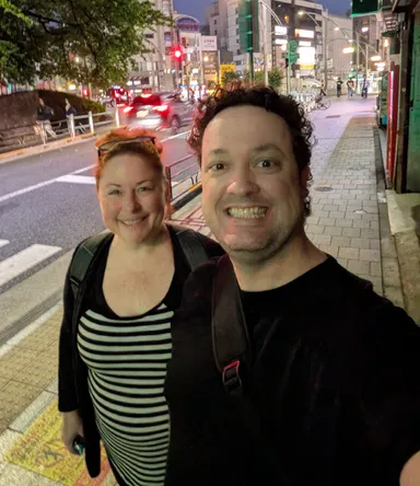 Levi & Anna outside APA Ueno Keisei
