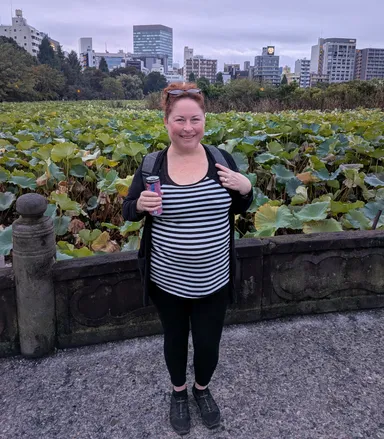 Anna in front of Shinobazu Pond