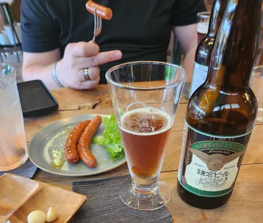 Sausages and beer.