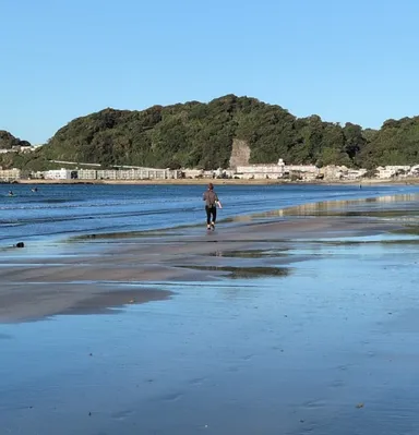 Anna on the beach in Kamakura