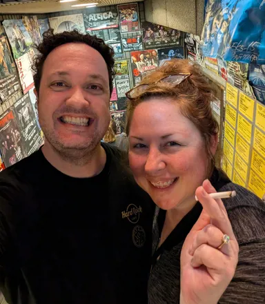 Levi & Anna in the Showboat's entrace.