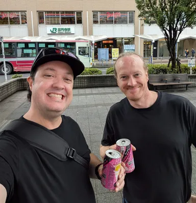 Levi & James with Drinks