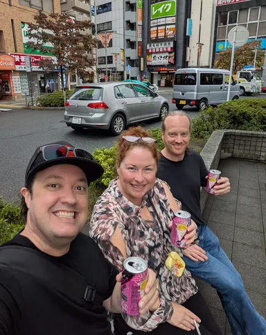 Levi, Anna & James with Drinks