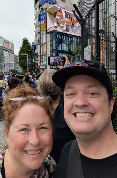 Selfie with 3d cat in Shinjuku