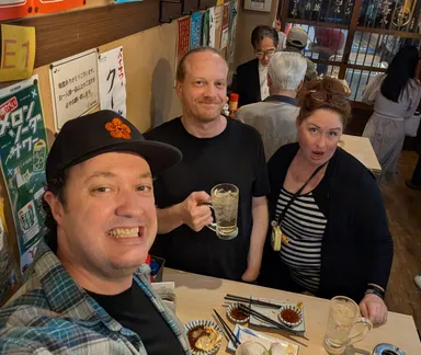 Levi, James, & Anna at an izakaya