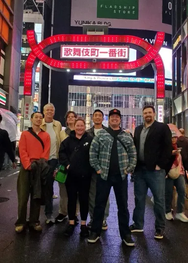 Group tour pic at Kabukicho Gate