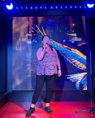 Anna singing karaoke