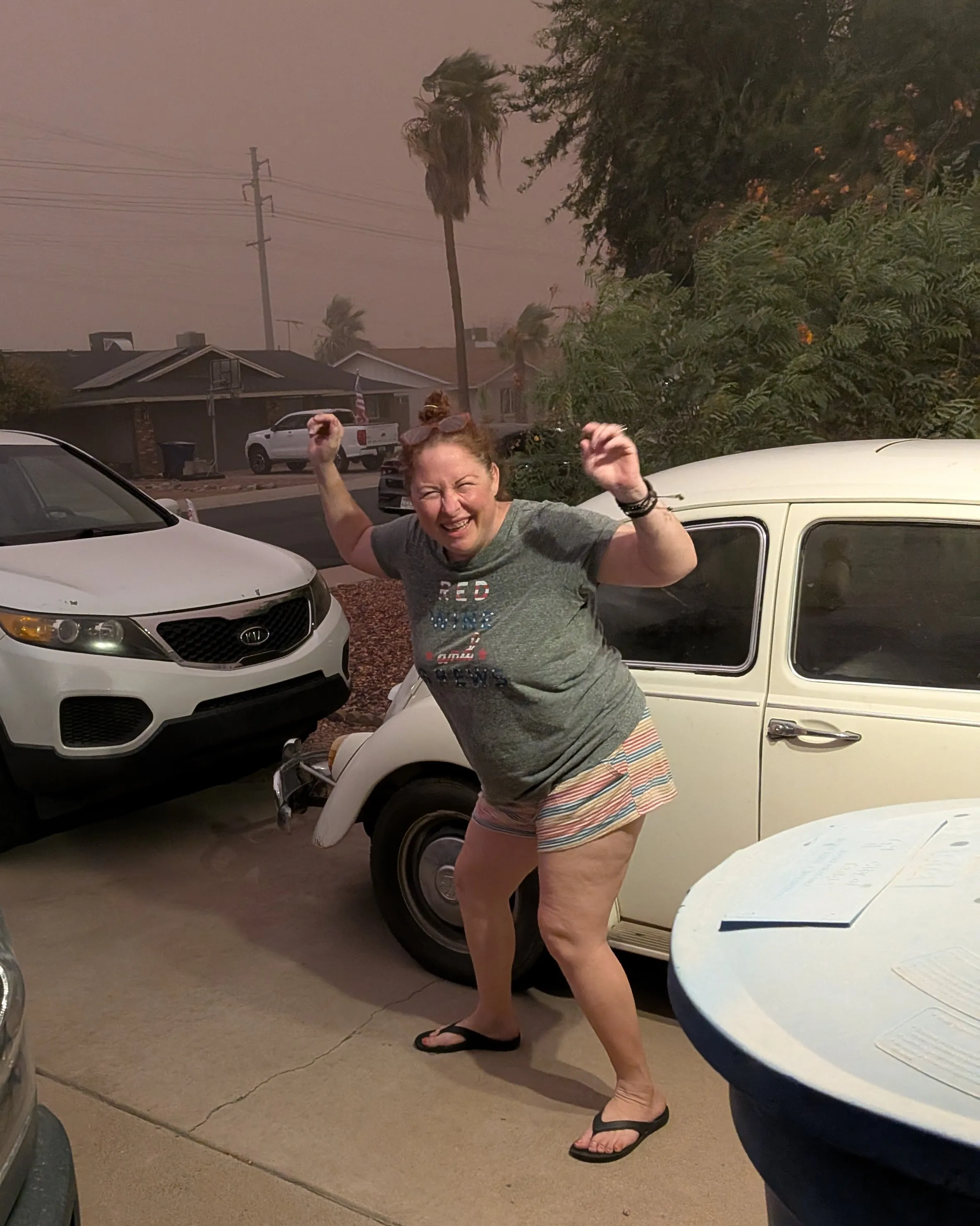 Anna in a dust storm
