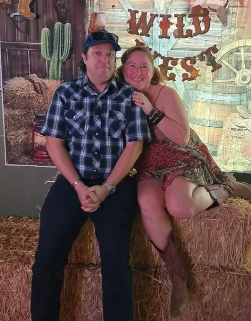 Levi & Anna on hay bales